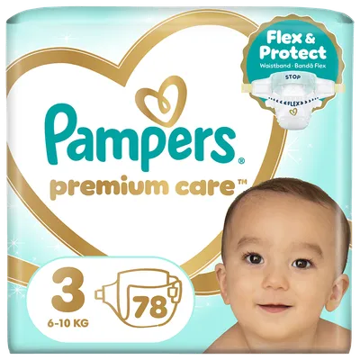 Scutece Premium Care Jumbo Pack Marimea 3 pentru 6-10kg, 78 bucati, Pampers