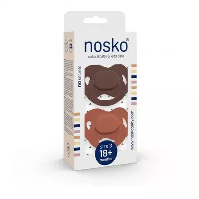 Set suzete pentru bebelusi +18luni, Ciocolata & Caramiziu, 2 bucati, Nosko Baby
