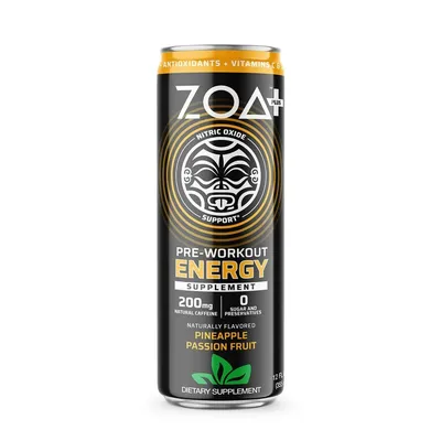 Bautura Energizanta Pre-Antrenament cu aroma de ananas si fructul pasiunii, 355,ml, GNC ZOA+ Pre-Workout
