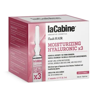 Fiole pentru par Flash Hair Moisturizing Hyaluronic, 7 fiole x 5 ml, La Cabine