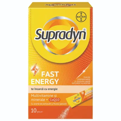 Supradyn Fast Energy CoQ10 - granule, 10 plicuri, Bayer