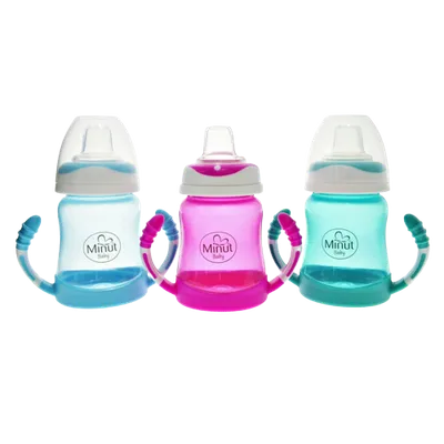 Cana anticurgere cu manere si cioc silicon 6+, 210ml, Minut