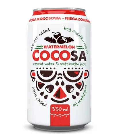 Apă de Cocos Naturală cu Pepene Roșu Cocosa, 330 ml, Diet Food