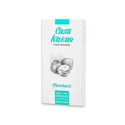 Ciocolata artizanala neagra cu alune, 70g, Casa Kakau