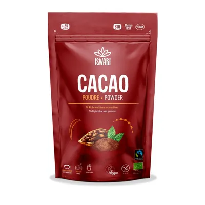Pulbere de cacao cruda bio si fairtrade, 125g, Iswari
