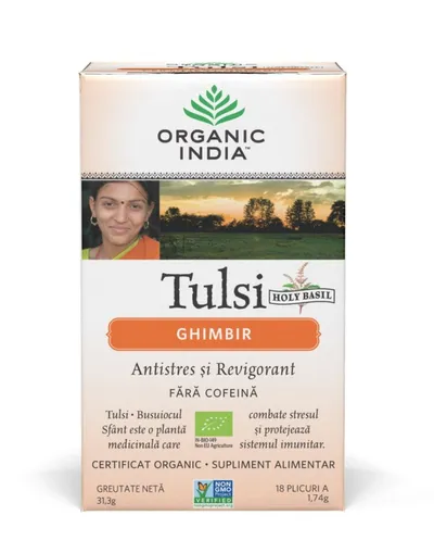 ORGANIC INDIA CEAI ADAPTOGEN TULSI GHIMBIR BIO 18 PLICURI