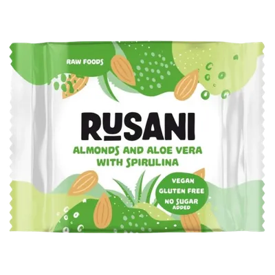 Biscuiti vegani cu aloe vera si spirulina, 40g, Rusani