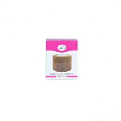 Bandaj elastic autoadeziv neutru 7,5cm x 4,5m, Minut
