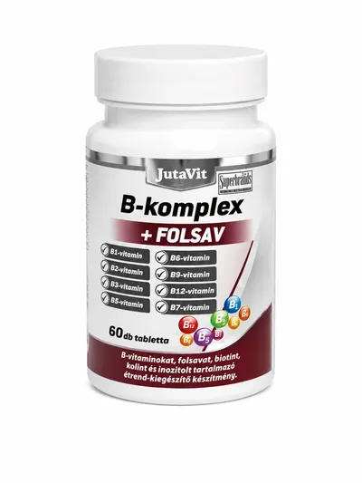 Complex Vitamina B + Acid Folic, 60 Comprimate, JutaVit