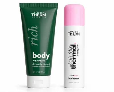 Cremă Hidratantă pentru Corp Rich Body Cream, 250 ml + Apă Termală, 150 ml, Synergy Therm