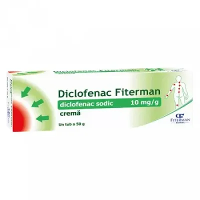 Diclofenac crema, 10 mg/g, Fiterman
