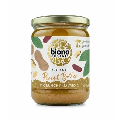 Unt de arahide crunchy cu sare Eco, 500g, Biona
