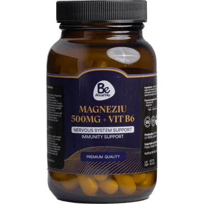 Magneziu 500mg + Vitamina B6, 60 capsule, Be Healthy