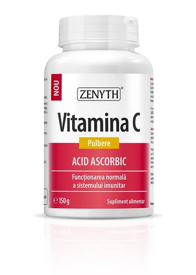Vitamina C Pulbere cu Acid Ascorbic, 150g, Zenyth