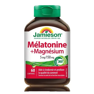 JAMIESON MELATONINA 5MG + MAGNEZIU BISGLICINAT 60 TABLETE