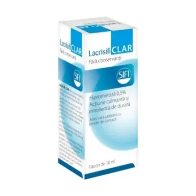 Solutie oftalmica fara conservanti Lacrisifi Clar, 10 ml, Sifi