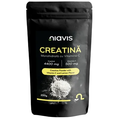 Creatina monohidrata cu Vitamina C, 200 g, Niavis