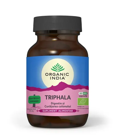 ORGANIC INDIA TRIPHALA DIGESTIE SI CURATARE COLON BIO 60 CAPSULE