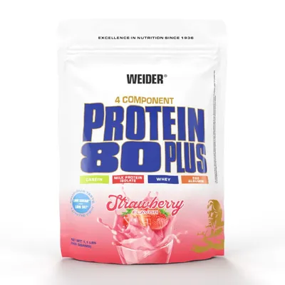 Pudra proteica cu aroma de Capsuni Protein 80+, 2kg, Weider