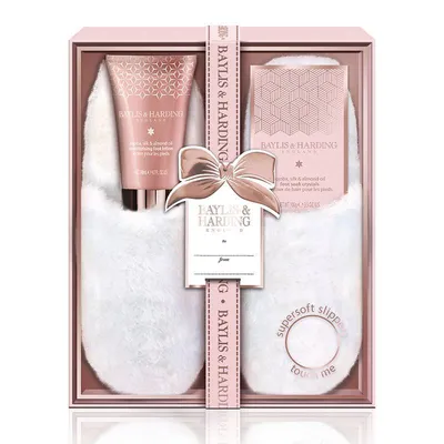 Baylis and Harding Set 3 piese - Papuci/ Sare baie 100g/ Lotiune picioare 140ml BM18JOBOXSLIP