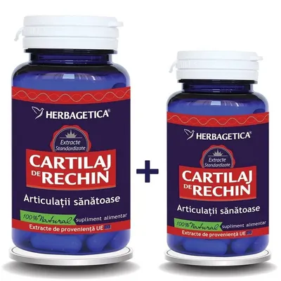 Cartilaj de rechin, 60 capsule + 10 capsule, Herbagetica