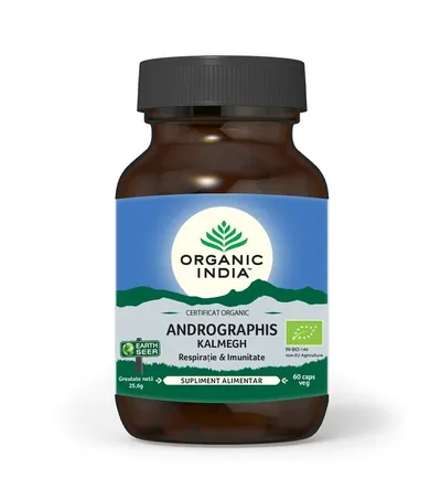 ORGANIC INDIA ANDROGRAPHIS RESPIRATIE SI IMUNITATE BIO 60 CAPSULE