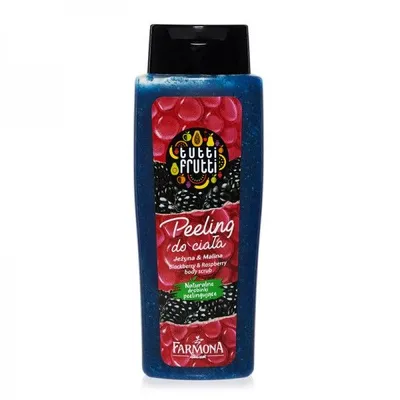 Gel de dus mini peeling Mure si Zmeura Tutti Frutti, 100ml, Farmona