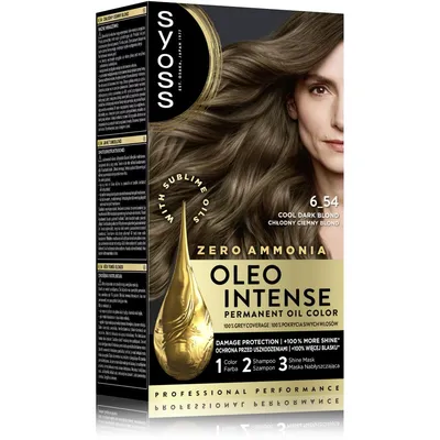 Vopsea de par permanenta fara amoniac 6-54 Blond Inchis Color Oleo Intense, 115ml, Syoss