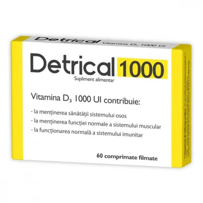 Detrical 1000UI, 60 comprimate filmate, Zdrovit