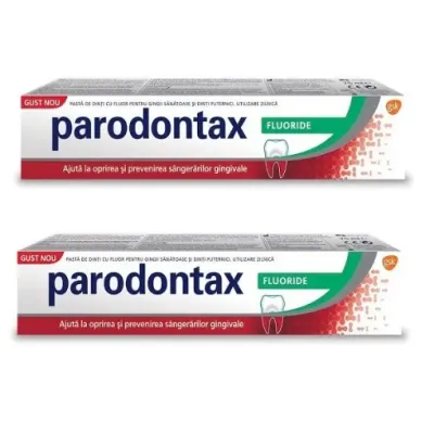 Pachet Pasta dinti cu fluor Parodontax 1+1-50% reducere, 75 ml + 75 ml, GSK