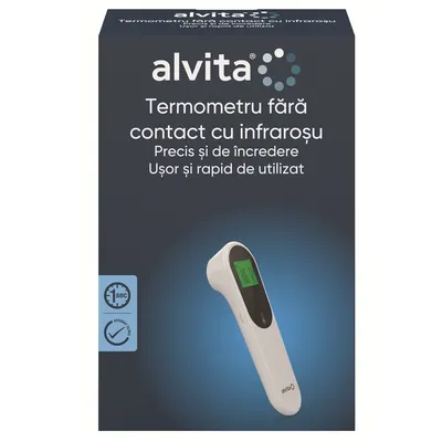 Alvita Termometru fără Contact cu Infraroșu JXB-319