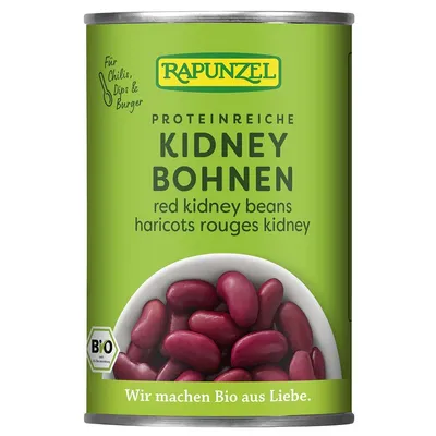 Fasole Bio Kidney rosie la conserva, 400g, Rapunzel