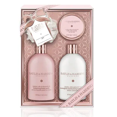 Baylis and Harding Set 4 piese - Burete baie/ Sare baie 100g/ Sapun lichid 500ml/ Lotiune corp 500ml BM18JOBENEFIT