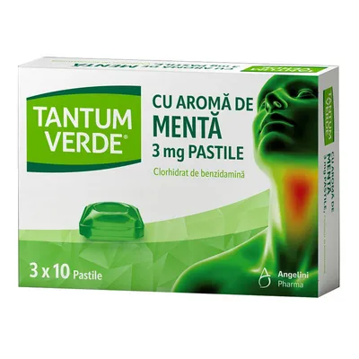 TANTUM VERDE CU AROMA DE MENTA 3MG 30 CAPSULE