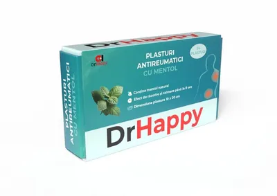 DR. HAPPY PLASTURI ANTIREUMATICI MENTOL 10X20CM 24 BUCARI
