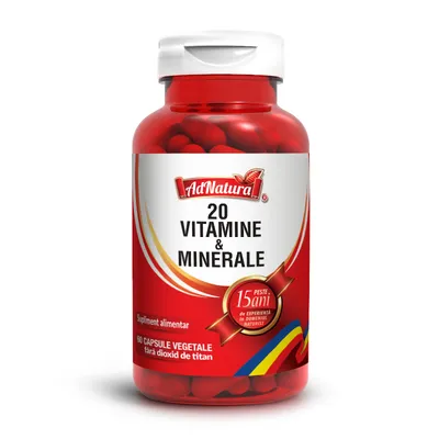 20 Vitamine si Minerale, 60 capsule, AdNatura