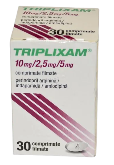 Triplixam 10 mg / 2,5 mg / 5 mg, 30 comprimate