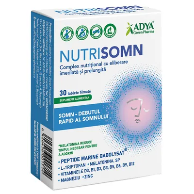 Nutrisomn, 30 tablete filmate, Adya Green Pharma