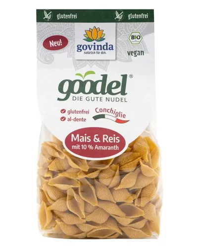 Paste Cochilii din Porumb, Orez, Amarant și Teff Ecologice, 250 g, Govinda