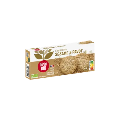 Biscuiti cu susan si mac, 132g, Cereal Bio
