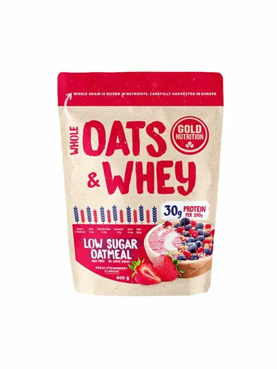 Oats&Whey cu capsuni, 400g, Gold Nutrition