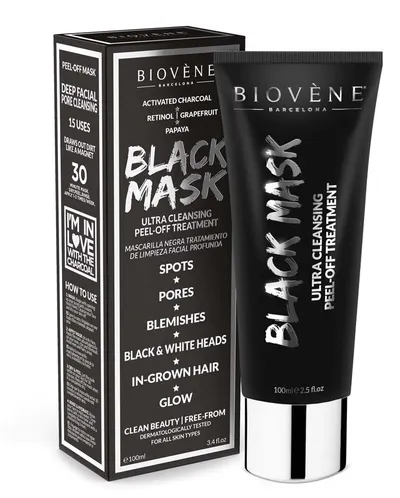 Masca neagra pentru curatare profunda peel-off Black Mask, 100ml, Biovene