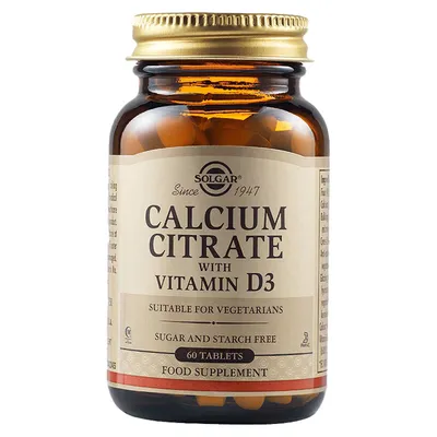SOLGAR CALCIUM CITRATE SI VITAMINA D 60 TABLETE