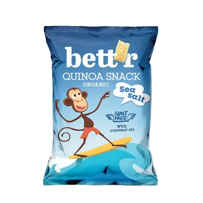 Quinoa snack cu sare bio, 50g, Bettr