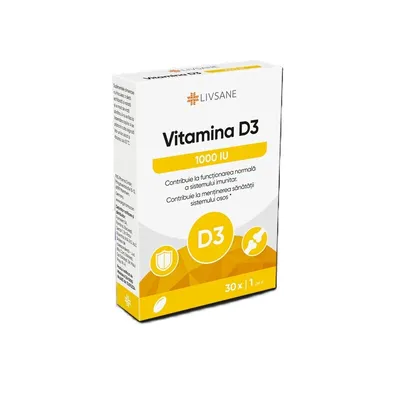 LIVSANE VITAMINA D3 1000 UI 30 TABLETE