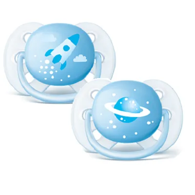 Set Suzeta delicata Fashion baietei 0-6 luni, 2 bucati, Philips Avent