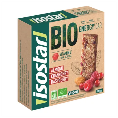 Baton energizant fructe rosii Bio, 3 x 30g, Isostar