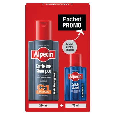 SAMPON CU CAFEINA C1 X 250ML+ ALPECIN LIQUID 75ML