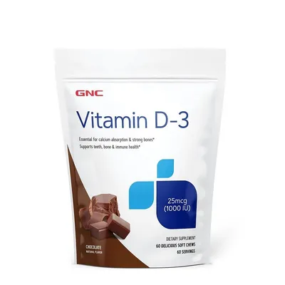GNC VITAMINA D3 1000 UI CU AROMA DE CIOCOLATA 60 JELEURI