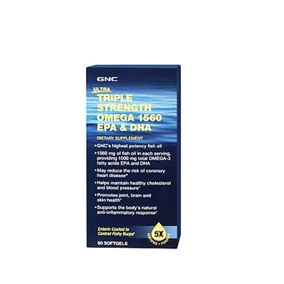 Ultra Triple Strenght Omega 1560 EPA & DHA, 60 capsule gelatinoase, GNC